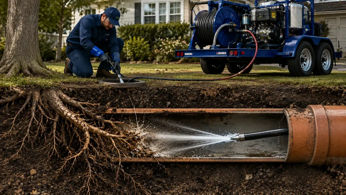 Tree Root Removal with Hydro Jetting in Bonita